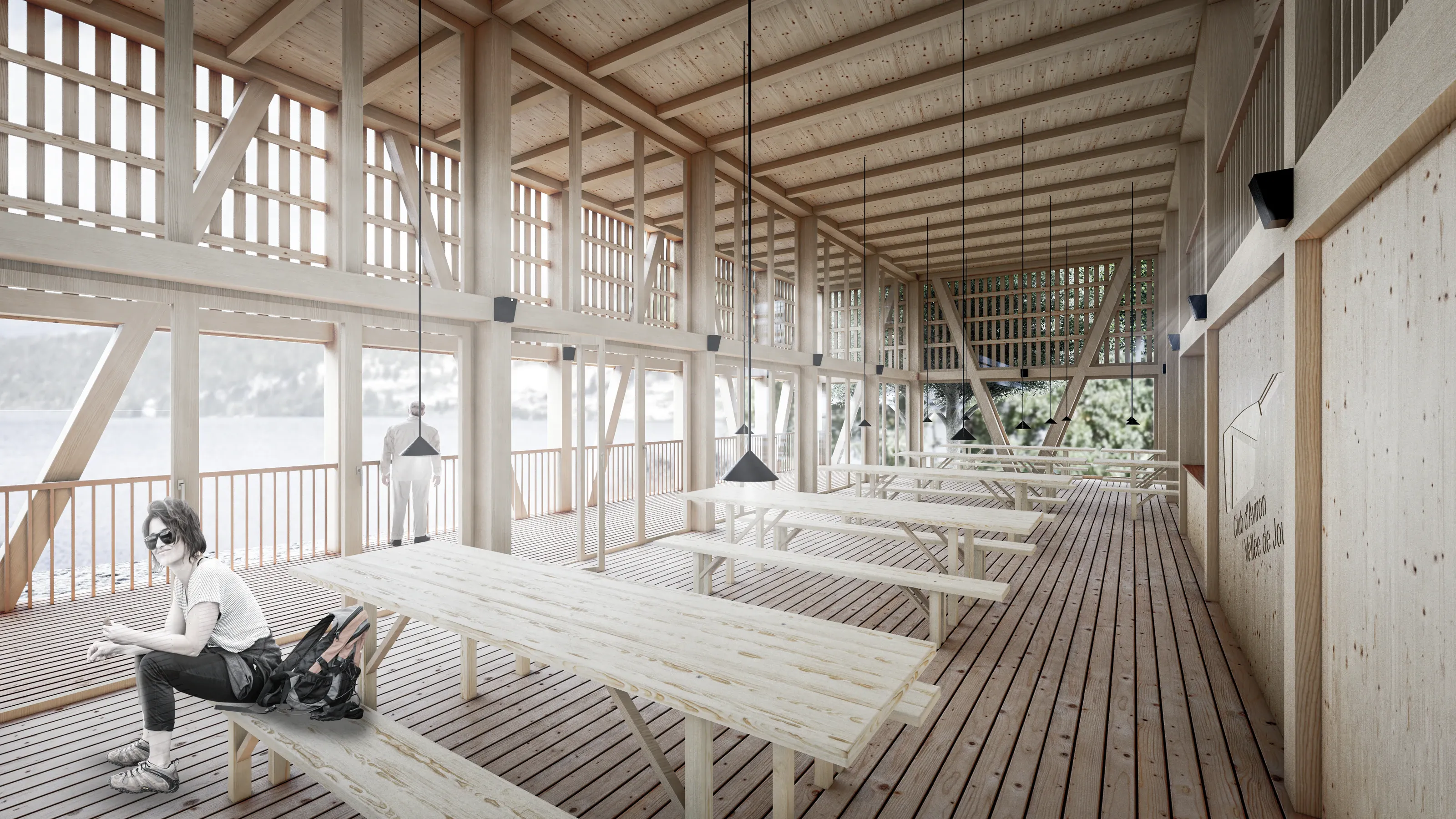 Architektonische Darstellung: Ruderclub am Lac de Joux.